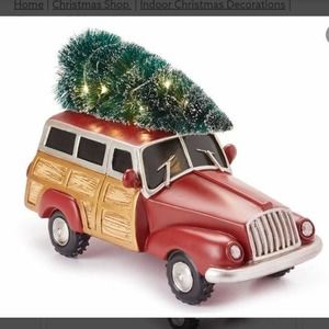 Woodie car & tree led table decoration Christmas tree Xmas holiday winter decor